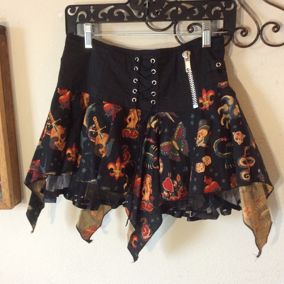 LIVING DEAD SOULS Tattoo Art Mini Gothic Skirt